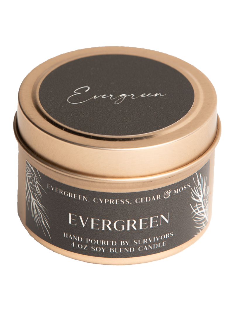 Evergreen Tin Candle